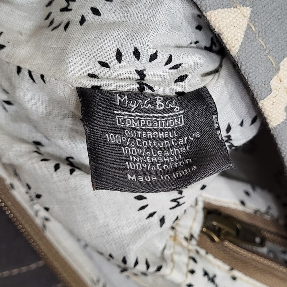 Myra Bag NWOT Artist's Impression Hairon Flapover Canvas & Leather Backpack - Picture 9 of 9